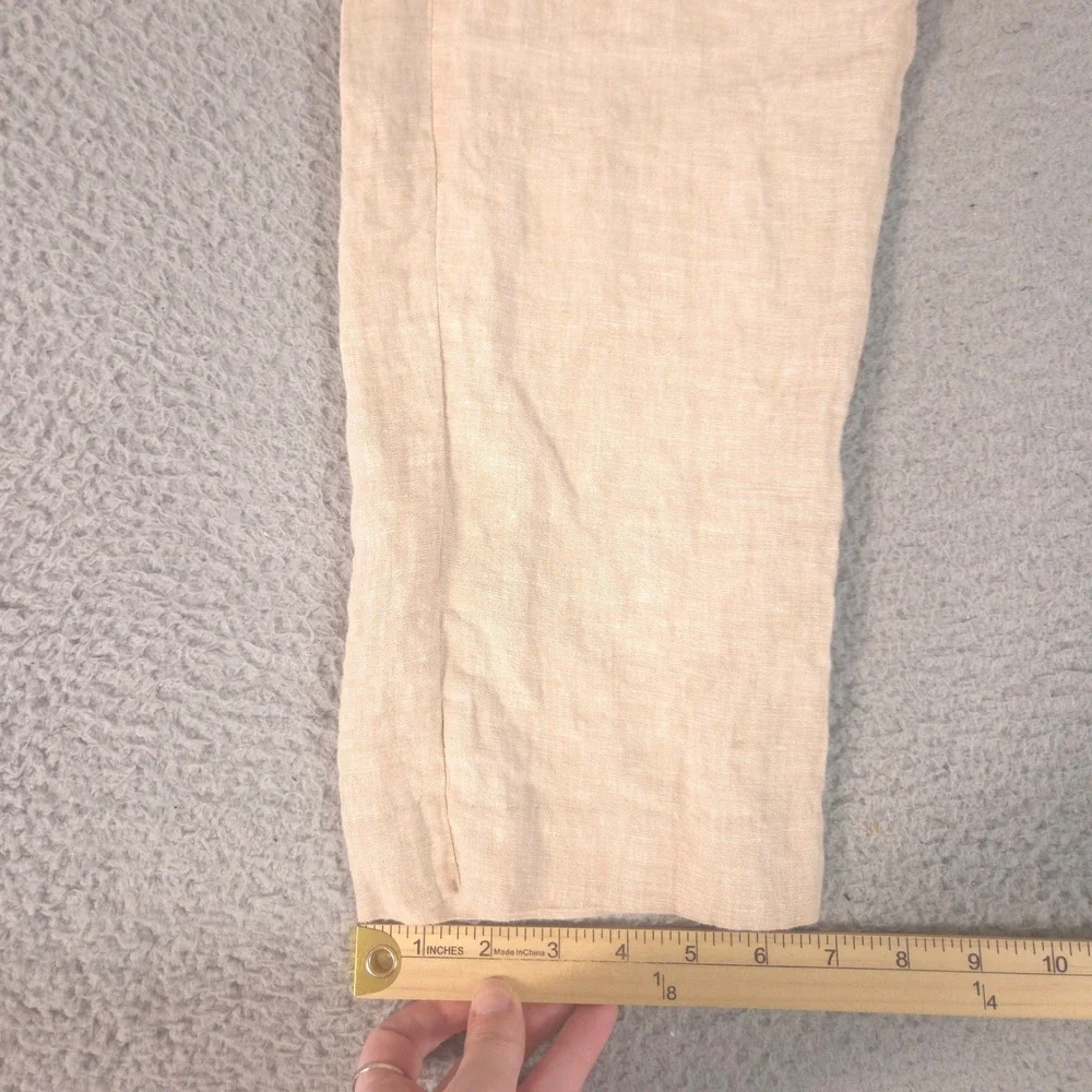 Tommy Hilfiger Pants Mens 34x30 Straight Leg 100% Linen Casual Beach Trousers
